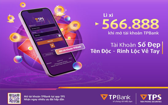 TPBank ưu đãi mở tài khoản trên App TPS Mobile
