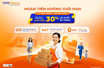 SHBFinance ưu đãi hoàn tiền không giới hạn khi rút tiền thẻ Sung Túc