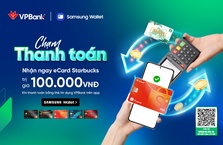 Ưu đãi đặc quyền mỗi tuần 01 eCard Starbucks khi thanh toán bằng Samsung Wallet