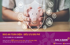 BAC A BANK triển khai chương trình khuyến mại “Bảo an toàn diện - Siêu ưu đãi phí”