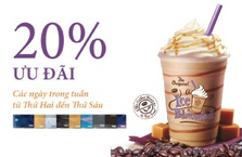 Ưu đãi 20% tại The Coffee Bean & Tea Leaf cho thẻ tín dụng Shinhan