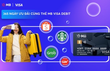 365 ngày ưu đãi cùng thẻ ghi nợ MB Visa Debit