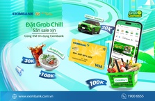 Đặt Grab chill, săn deal xịn cùng thẻ tín dụng Eximbank