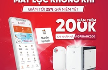 Tri ân khách hàng tặng ngay 200k khi mua máy lọc không khí trên Vnshop của Agribank E-Mobile Banking