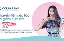 OceanBank giảm 77%++ phí chuyển khoản liên ngân hàng 24/7