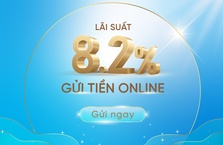 Gửi tiền online, lãi suất lên đến 8,2%