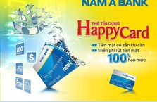 Thẻ tín dụng Nam A Bank Happy Card miễn phí rút tiền mặt lên đến 100% hạn mức