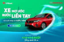 Hỗ trợ lãi suất chỉ từ 6%/năm khi vay mua xe ô tô Honda