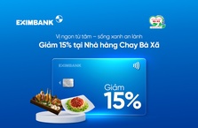 Giảm 15% tại Nhà hàng Chay Bà Xã dành cho thẻ Eximbank