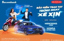Sacombank ưu đãi lên đến 4,4 tỷ đồng cho khách hàng tham gia bảo hiểm