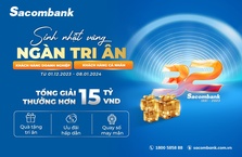 Mừng sinh nhật lần thứ 32 Sacombank tri ân khách hàng