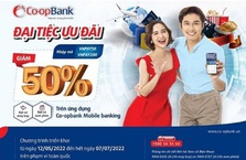 Giảm 50% dịch vụ đặt vé máy bay và vé xem phim trên ứng dụng Co-opBank Mobile Banking