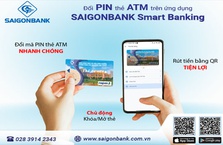SaiGonBank doi Pin the ATM tren ung dung Smart Baking