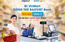 Vòng quay may mắn “ Đi VinMart dùng thẻ BAOVIET Bank, cơ hội rinh Vinfast Fadil về nhà”