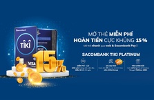 Sacombank tăng ưu đãi dòng thẻ liên kết Tiki
