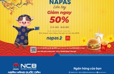 MUA SẮM LIỀN TAY GIẢM NGAY 50% CÙNG THẺ GHI NỢ NỘI ĐỊA NCB
