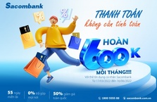 Hoàn tiền hấp dẫn khi thanh toán bằng thẻ tín dụng Sacombank