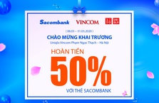 Sacombank ưu đãi chủ thẻ mua sắm tại Uniqlo Hà Nội