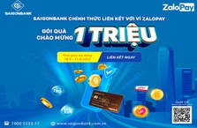 Liên kết tài khoản/thẻ của SaiGonBank với ví ZaloPay, nhận voucher trị giá 1.000.000 đồng