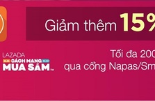 Hoàn tiền thêm 15% khi thanh toán bằng thẻ ATM nội địa trên website Lazada