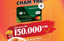 Giảm ngay 15% khi chạm để thanh toán bằng thẻ Vietcombank Mastercard tại cửa hàng Jollibee