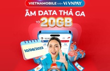 Lướt mạng vun vút đến 20Gb khi nạp thẻ Vietnamobile trên ví VNPAY