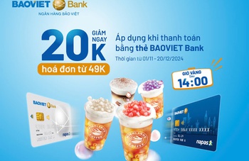 Canh giờ vàng Highlands Coffee giảm 20.000 đồng cùng BAOVIET Bank