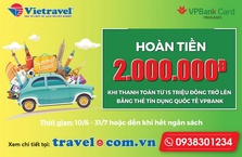 Thể lệ chương trình Ưu đãi hoàn tiền cùng Vietravel VPBank