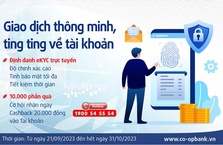 Co-opbank dành 10.000 phần quà hấp dẫn tặng khách hàng thực hiện định danh điện tử eKYC