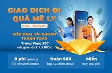 Sacombank ưu đãi lớn cho chủ tài khoản giao dịch trở lại