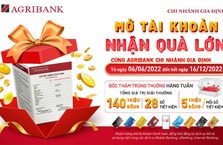 Agribank Gia Định khuyến mại mở tài khoản, nhận quà lớn