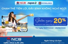 Chủ thẻ ghi nợ nội địa NCB được giảm 20% khi thanh toán mua xăng