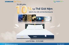 Ưu đãi giảm 10% tại Thế Giới Nệm dành cho tất cả thẻ Eximbank