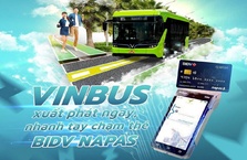 Thẻ BIDV Napas thanh toán không tiếp xúc khi mua vé Vinbus