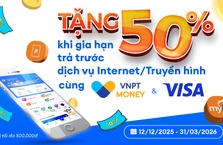 Tặng 50% khi gia hạn trả trước dịch vụ Internet/Truyền hình cùng VNPT Money và Visa