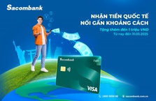 Tặng đến 1 triệu khi nhận kiều hối qua thẻ Sacombank Visa