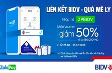 Liên kết BIDV với ZaloPay, nhận ngay ưu đãi 1 triệu đồng