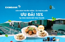 Giảm 10% tại nhà hàng Bắc Kim Thang dành cho chủ thẻ Eximbank