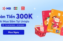 Hoàn 300K tại Uniqlo khi chi tiêu bằng thẻ MB JCB