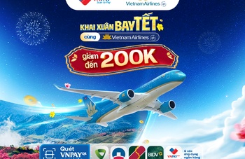 Khai xuân bay Tết, đặt vé máy bay Vietnam Airlines giảm tới 300.000 đồng khi thanh toán qua VNPAY-QR
