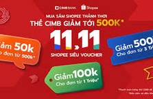 Mua sắm Shopee thảnh thơi - Thẻ CIMB giảm tới 500K