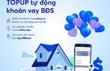 MB cho vay Topup tự động khoản vay bất động sản trên App MBBank