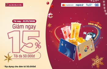 Ưu đãi giảm 15% tại Ministop khi thanh toán chạm thẻ Agribank trên Payoo POS