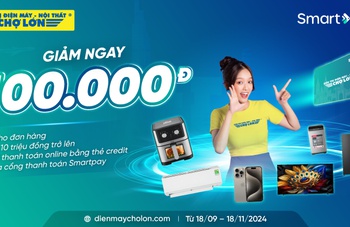 Giảm ngay 100.000đ khi thanh toán Online qua Smartpay