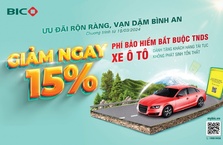 BIC ưu đãi 15% phí bảo hiểm xe ô tô