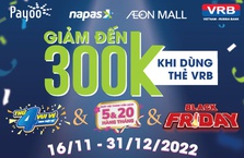 Chủ thẻ VRB nhận giảm giá tới 30% khi mua sắm tại AEON MALL