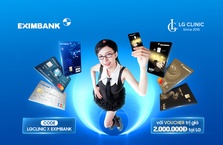 Tặng Voucher 2.000.000 VNĐ áp dụng cho tất cả dịch vụ tại LG Clinic khi thanh toán qua Thẻ Eximbank