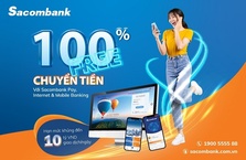 Sacombank miễn phí tất cả giao dịch chuyển tiền trực tuyến