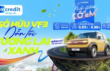 Mcredit cho vay mua ô tô điện VinFast VF3 trả góp với lãi suất ưu đãi