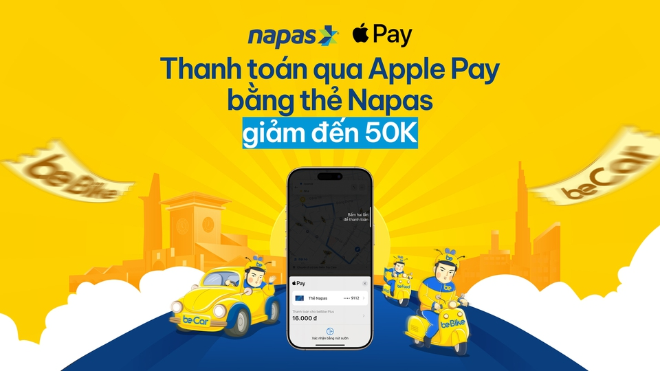 Vi vu BE nhận ưu đãi hấp dẫn khi thanh toán bằng NAPAS Apple Pay- Ảnh 1. Vi vu BE nhận ưu đãi hấp dẫn khi thanh toán bằng NAPAS Apple Pay- Ảnh 1.